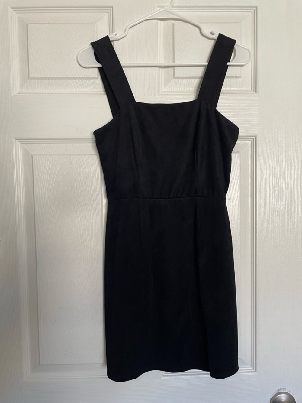 Trixxi Women’s Size Small Classic Black Square-Neck Velvet Mini Dress